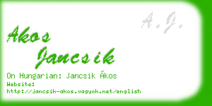 akos jancsik business card